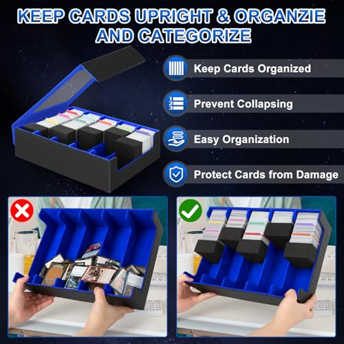 Image of AOBOPLE Trading Card Storage Box,3900+ Card Box Storage with 48 Dividers and 5 Foam Supporters PU Leather Magnetic Card Box for MTG TCG Magic and Sport Cards,Great Gift for Card Collectors