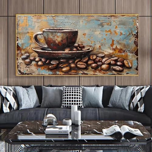 Toile vintage café abstraite pour réchauffer un mur blanc vide