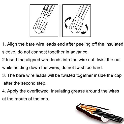inShareplus Waterproof Outdoor Wire Connectors Kit, Grease Cap Outdoor Electrical Nuts Caps for LED Landscape Light, 30 Pack, Black