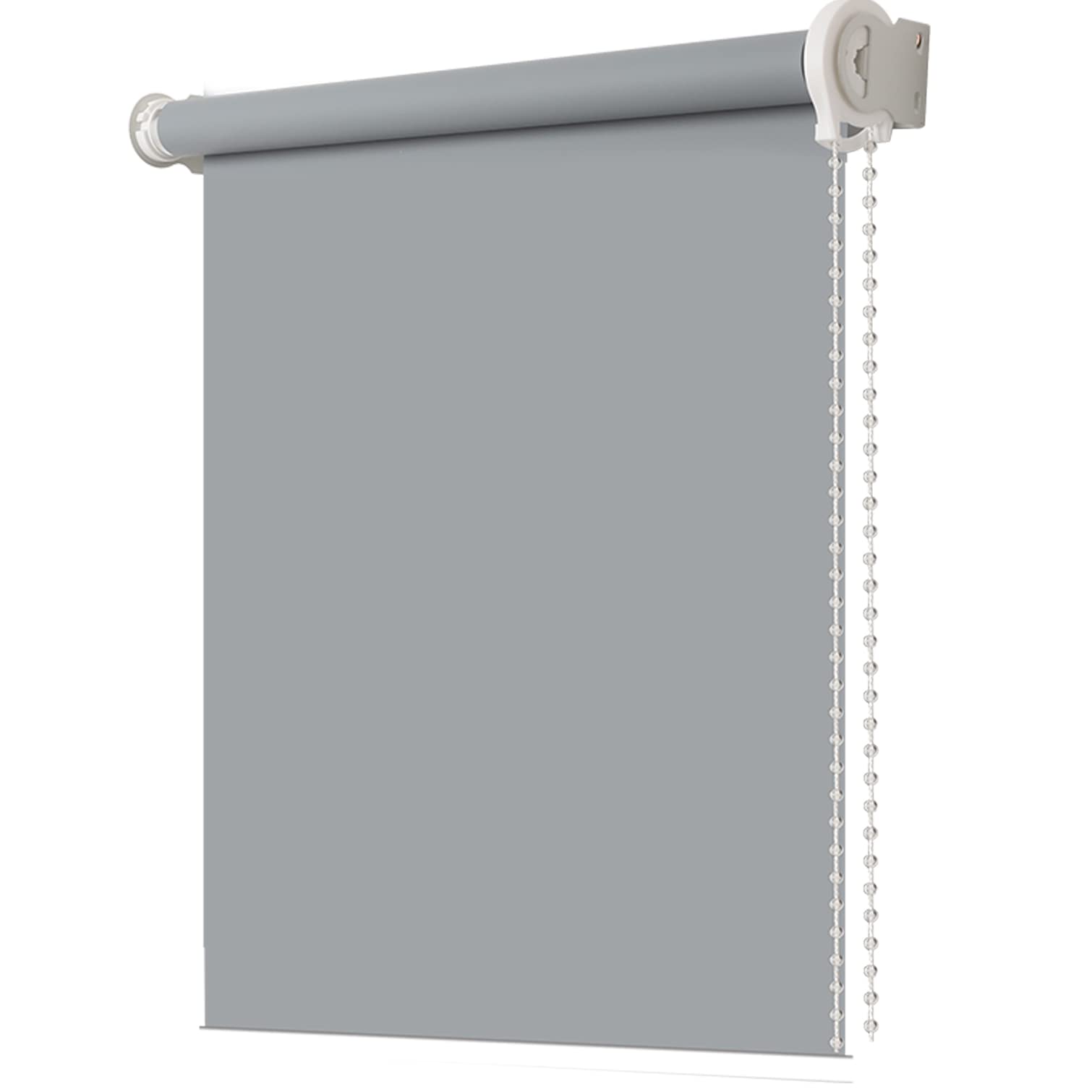 Persianas enrollables opacas, tela impermeable 100 % opaca, con aislamiento térmico, protección UV, para dormitorios, sala de estar, baño, oficina, color gris (90 x 160 cm (ancho x alto)