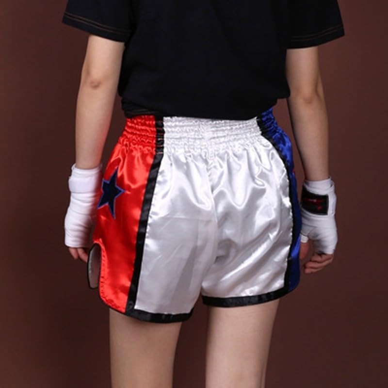 Pantalones Cortos de Muay Thai, Unisex, Artes Marciales, Kickboxing, Lucha, Para Entusiastas del MMA (3XL, Blanco)