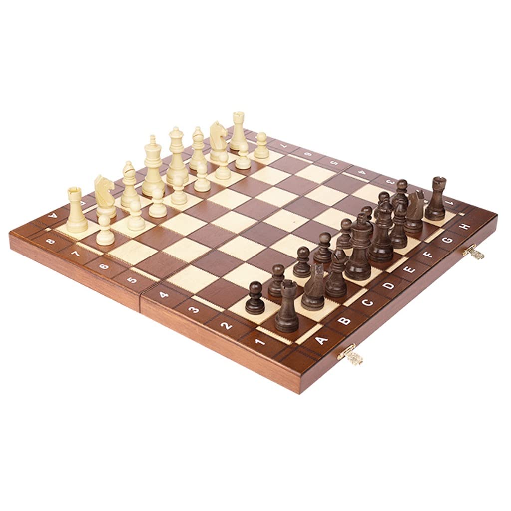 ZAW Schach Schach-Set magnetische Massivholzschach-Falten-Falten-Heißstempelschach-Box 2- zusätzliche Queens Schachbrett-Spiel-Geschenk for Erwachsene Chess (Color : Magnetic)