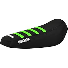 Enjoy Mfg USA-Made Seat Cover - Compatible with Luna Float Sur Ron Sur-Ron Light Bee MX & X E-Bike #348 All Black w/Flo Green Ribs