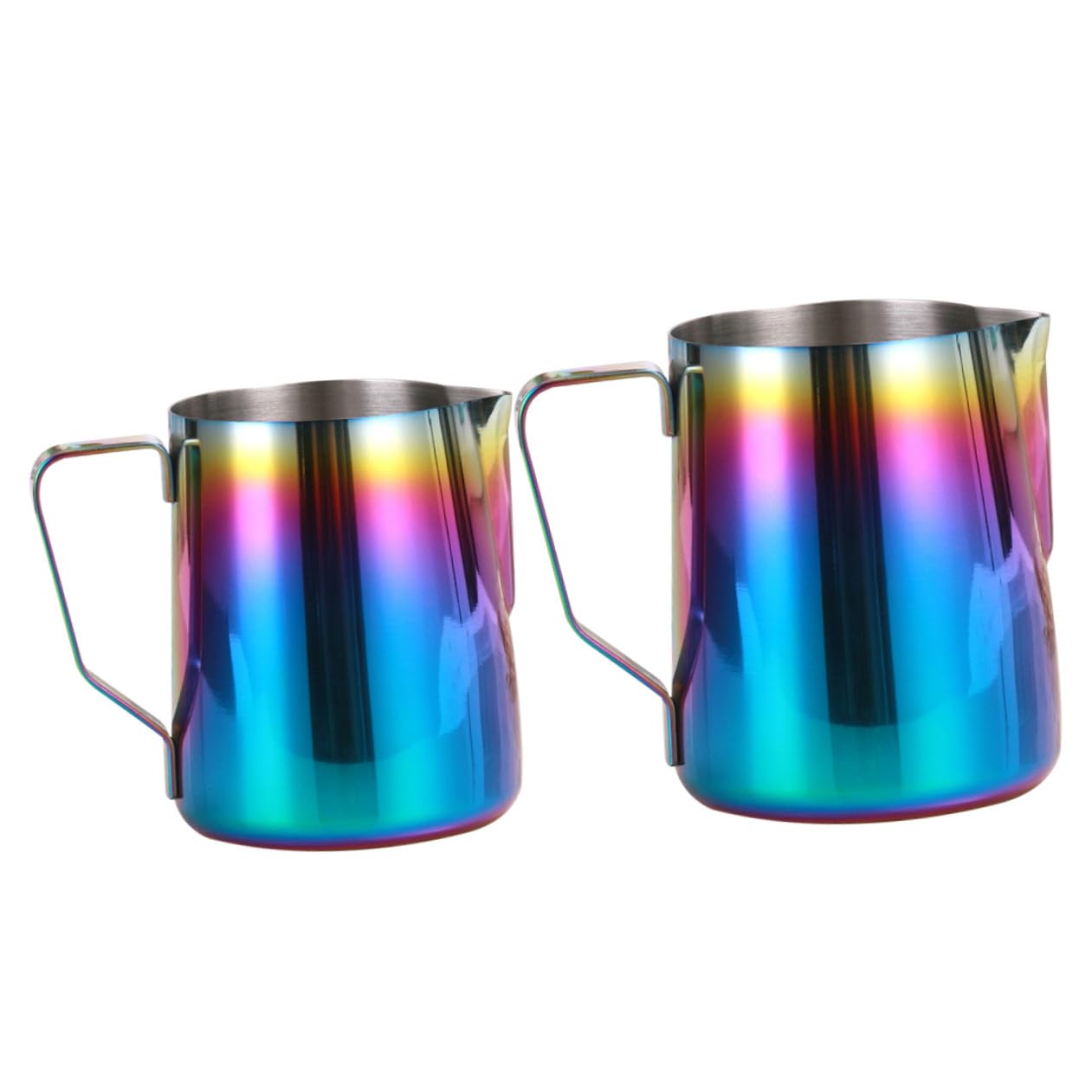 2piezas Taza Medidora Para Espumar Leche Tazas y Acero Inoxidable Coloridas
