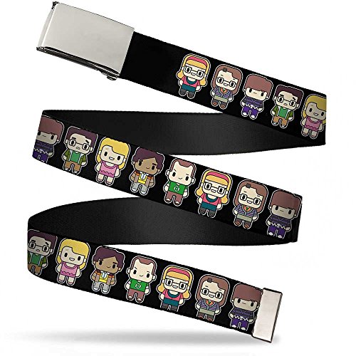 Cinturón de tela The Big Bang Theory informal unisex negro multicolor ideal estilo casual
