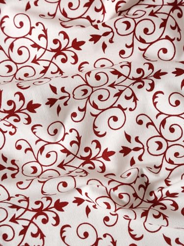 Image of Cortina 100% Cotton, Bohemian Tasseled Boho Printed, Room Darkening Curtains for Window (with Back Tabs) - 7 Feet, Maroon, 1 Piece (Length 210 Cm)