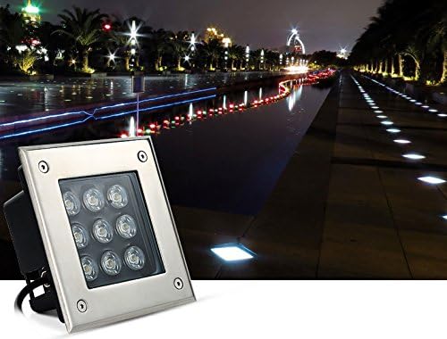 9W LED Outdoor Buried Spot Light Square Fixture Underground Lamp Warm White