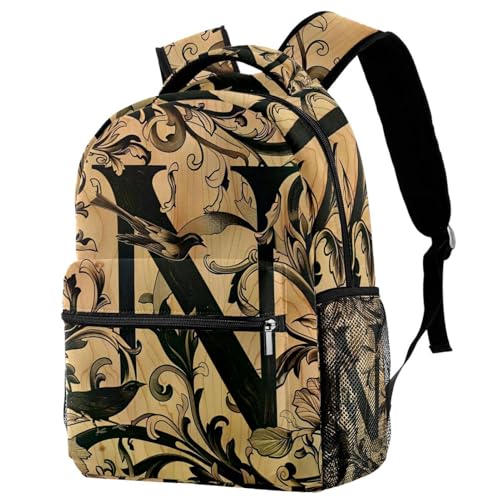 Sac à dos multicolore taille unique lettre N style rétro campus