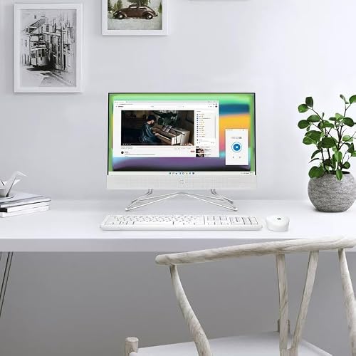 Hp 2023 21.5" Fhd All-In-One Desktop Intel 4-Core Pentium Silver J5040 Intel Uhd Graphics 16Gb Ddr4 256Gb Nvme Ssd Wifi Ac Bt Hdmi Webcam Rj45 Wilress Kb&Mouse White Windows 11 Pro W/Re Accessories #TOP2