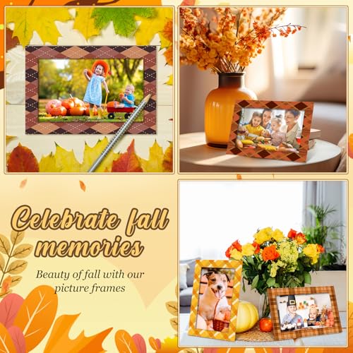 Image of 50 Pack Paper Photo Frame Cards, Fall Plaid Western Frames | Patriotic Plaid Designs for Camping Classroom, Beach Party, Fits 4x6 Pictures, Includes Envelopes and Foldable Stands