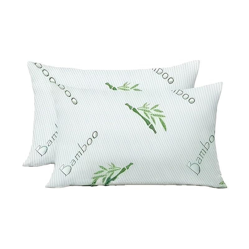 Set 2 Almohadas de Algodón y Poliéster Verde Queen