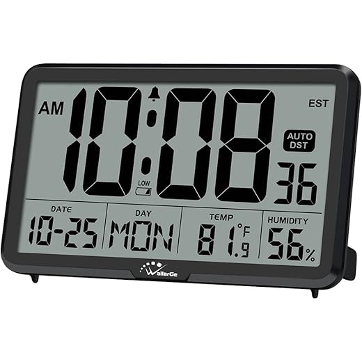 WallarGe Auto-Set Desk and Wall Clock