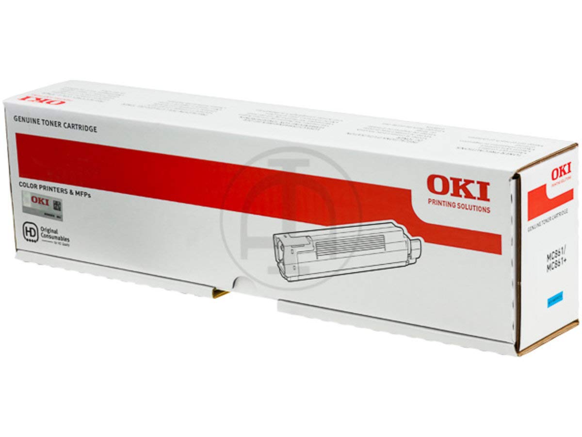 OKI Cyan Toner Cartridge – Toner per stampanti laser, 10000 pagine, MC861, Ciano