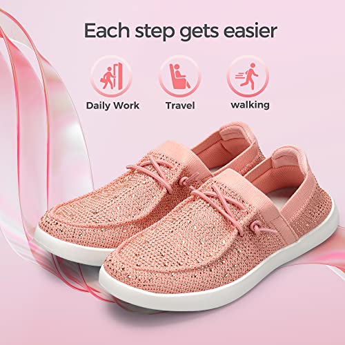Image of BELOS Women's Rhinestone Lace Up Loafers Shoes | Comfortable Slip On Mesh Knit Walking Shoes Fashion Lightweight Sparkly Glitter Sneaker