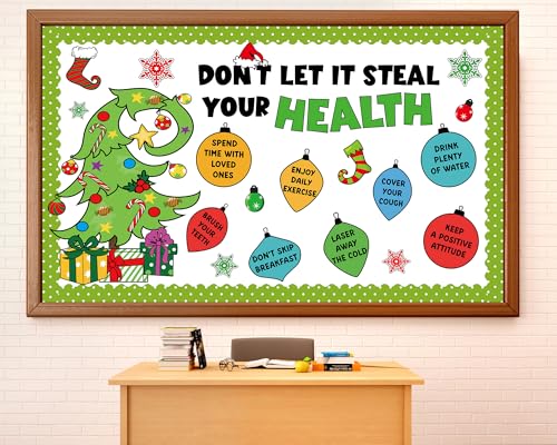 Christmas Bulletin Board Decoration Set Christmas Health Classroom Decor Red