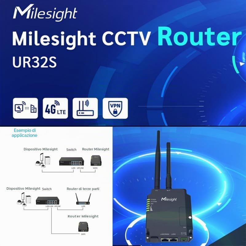 Milesight IoT Industrial Cellular Router UR32S-L04EU-P 3G 4G Wi-Fi PoE (UR32S-L04EU-P)
