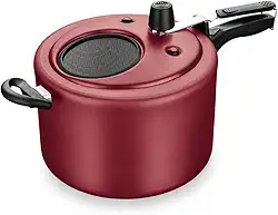 MTA - Panela de Pressão com Visor de Vidro e Fechamento Interno em Alumínio com Antiaderente, Capacidade de 8L, nº 25, Cor Cereja, Linha Visor.