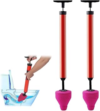 2024 New High Pressure Toilet Unblocking One-Shot Toilet Pipe Plunger, Universal Toilet Clog Remover, High Pressure Air Drain Clog Removal Plumbing Tool, Powerful Air Pressure Dredge for Bathroom,