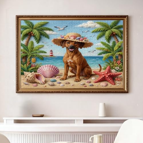 Rompecabezas de 1000 piezas para relajarse en casa con diseño de perro Rhodesian Ridgeback 4