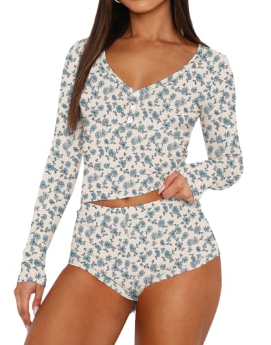 Image of Lacozy Womens Sexy Pajama Sets 2 Piece Long Sleeve Pj Set Woman Loungewear