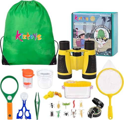 Kizplays® Forscherset für Kinder, Fernglas für Kids 22-teiliges Entdecker Set...