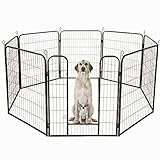 Froadp 8 piezas Valla Plegable Para Niños Valla de Seguridad Metálica Jaula de Rejilla con Puerta para Chimeneas Cachorros Animales Pequeños Roedores(80x100cm)