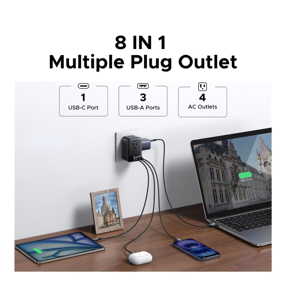 Caricatore da muro multispina GaN Surge Protector da 20 W