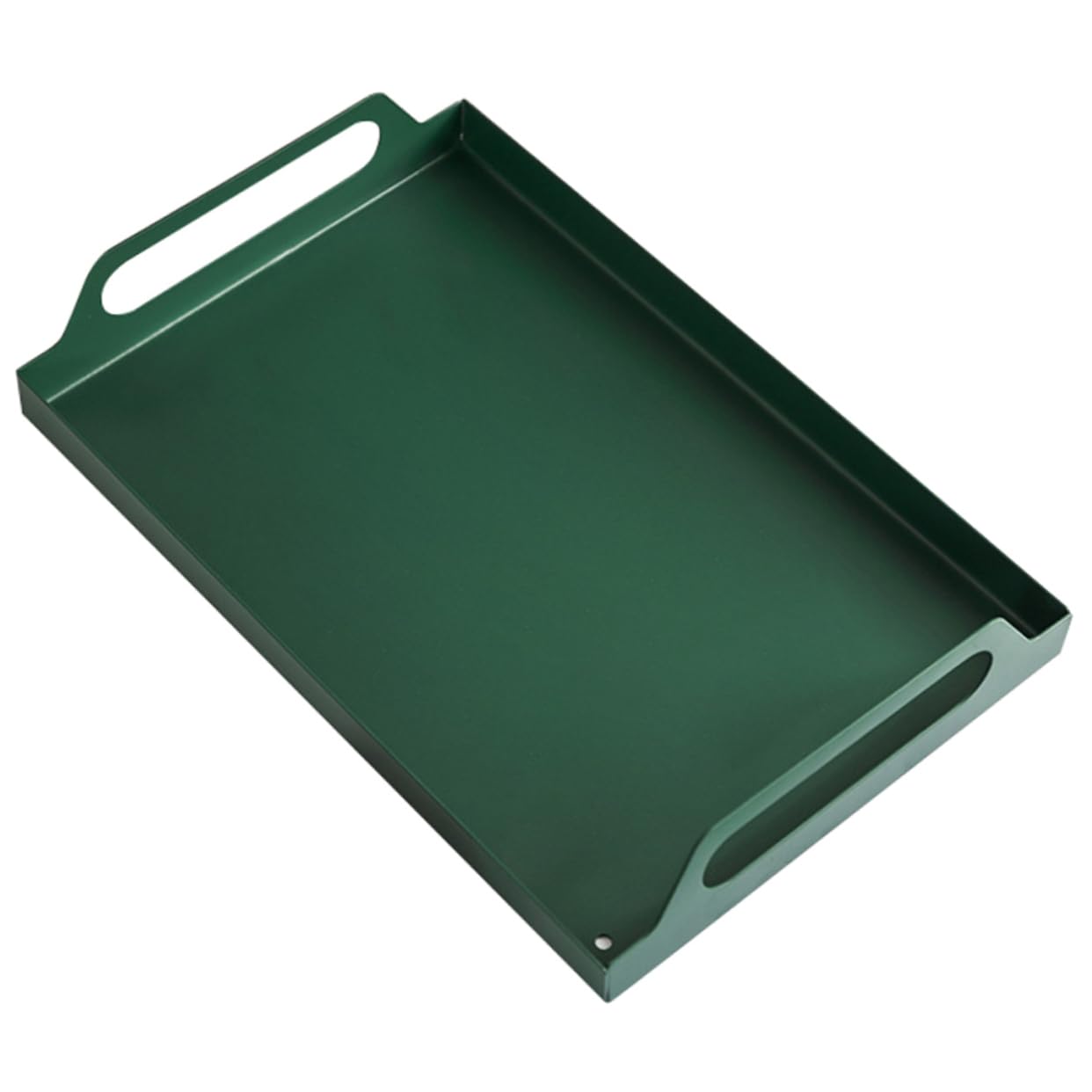 Eisen Serviertablett mit Griffen, Grün Metall Snackplatte