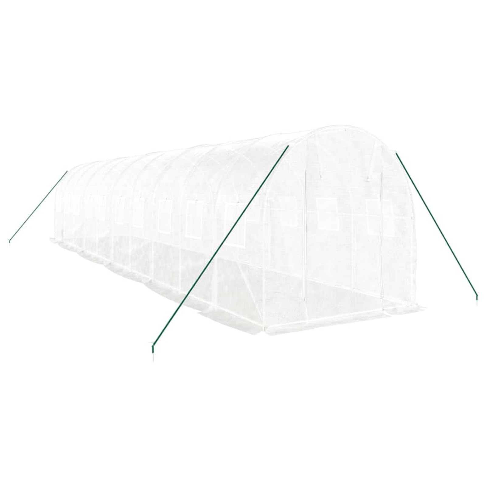 Mobili Serra con Telaio in Acciaio Bianco 20 m² 10x2x2 m, Serra da Giardino Serra Orto Serra da Balcone Serra per Orto Serra per Piante Casa Mobili Decor per Casa