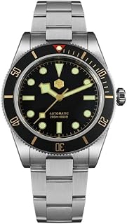 San Martin Watches for Men - NH35 Movement Automatic Dive Watch SN008GD 40mm Mens Watch 20Bar Waterproof Sapphire Crystal Luminous Mechanical Wristwatch