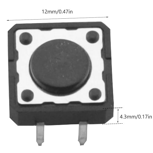 Miniatura 2 de 20 unids 0.472x0.472x0.169 in montaje en superficie botón micro interruptor enchufe en 4 pines para electrónica de consumo electrodomésticos control