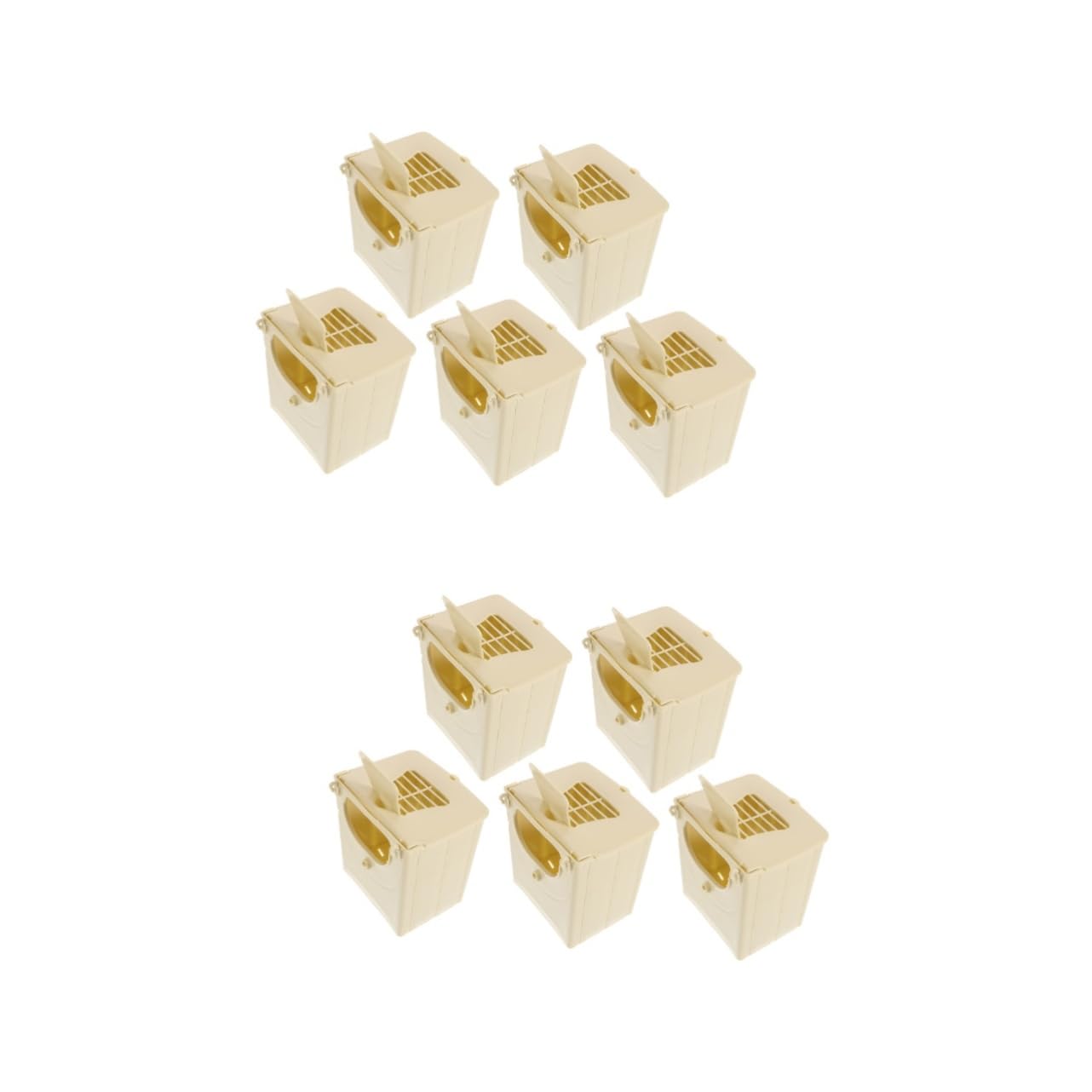 COLLBATH 2 Juegos de Cajas de Cría para Pájaros Elegantes Y para Periquitos de Plástico Resistente a La Intemperie con Salida para Nido 5 Unidades