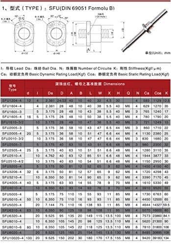 Kugelumlaufspindel, SFU1610 200 250 300 350 400 450 500 550 600 650 Mm C7 Kugelumlaufspindel Mit 1610-Flansch, Ein Ballnut BK/BF12, Bearbeitete Enden (Farbe: SFU1610, Größe: 400mm)