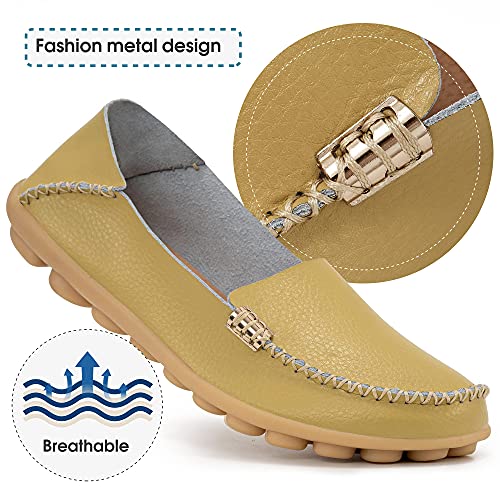 Image of DUOYANGJIASHA Loafers for Women Comfortable Slip-On Business Casual Moccasins - Lightweight & Cushioned Driving Mocs Boat Shoes with Memory Foam Flats for Work Travel