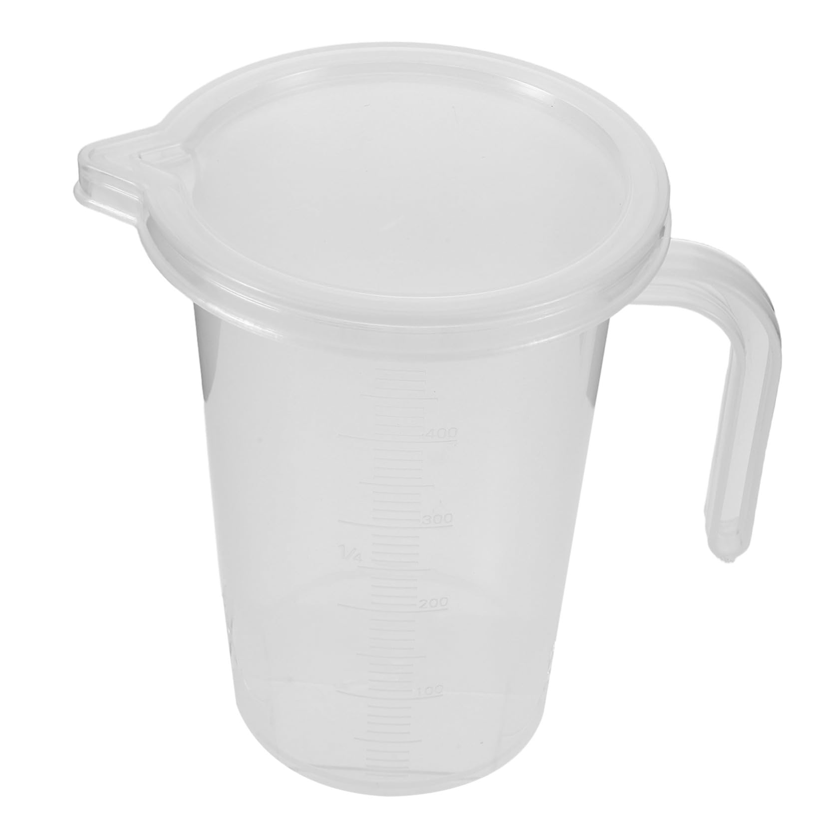 6 Piezas Vasos Medidores Transparentes con Tapa y Asa Jarras Plásticas Graduadas para Cocina y Repostería Tazas de Medición Fáciles de Leer para Uso Doméstico y Comercial