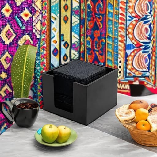 Miniatura 5 de Restaurantware Servilletero de cóctel de 5.5 x 4 pulgadas, 1 servilletero cuadrado plano para bares, mesas de cocina o encimeras, resistente