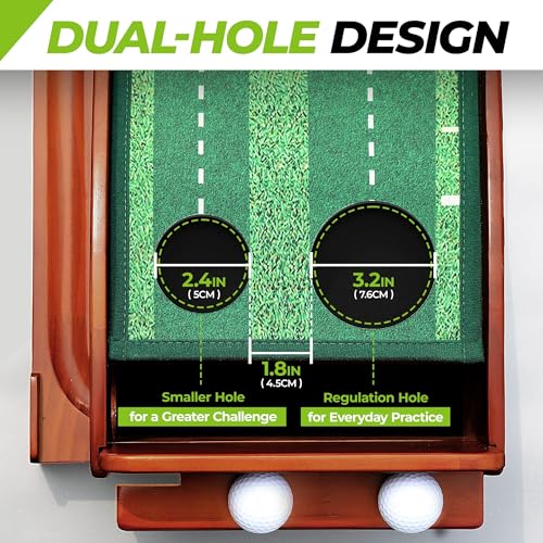 Golfguru Putting Green, 9.8ft Golf Putting Mat with Automatic Ball Return Track & Putting Mirror, Putting Matt Golf Indoor with Thickened Wrinkle-Free Crystal Velvet, Golf Accessories for Men - Image 3