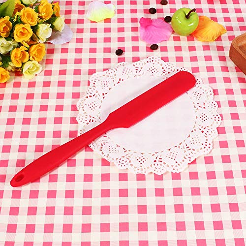 Cake Cream Butter Spatula Silicone Spatula Slim Silicone Cooking Brush Non-Stick Scraper Heat Resistant Spatula for Blender Cooking Jaw Stir Mixing (Red)