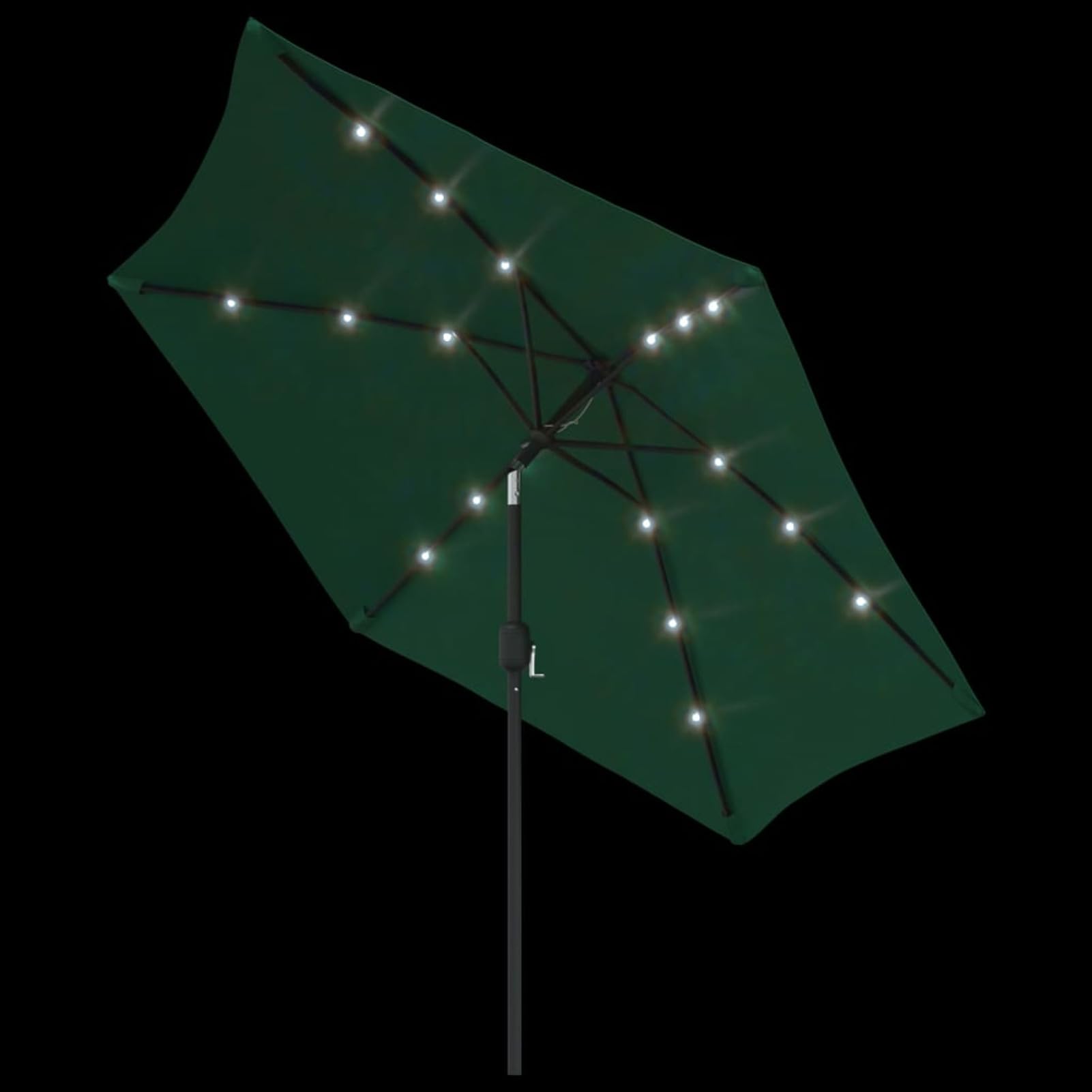 Homgoday Sombrilla voladiza de jardín con LED Verde Sombrilla Terraza Exterior, Sombrilla Jardín Grande Orientable Jardín Parasol Balcón