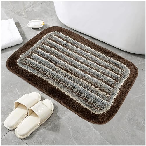 Image of Door Mats for Home | Door Mats for Home Entrance | Door Mat for Bathroom| Soft & Super Absorbent Mats for Shower | Washable, Non-Slip & Quick-Drying Mats (Pack of 2) (Brown & Gray)