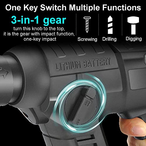 3-in-1-Rotations-Elektro-Abbruchhammer-Schlagbohrmaschine, 1380 W 5800 U/min Wiederaufladbare elektrische Akku… – Bild 4