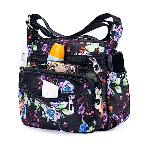 Image of Pealwel Women Shoulder Handbag Roomy Multiple Pockets Bag Ladies Crossbody Purse Tote Top Handle Satchel