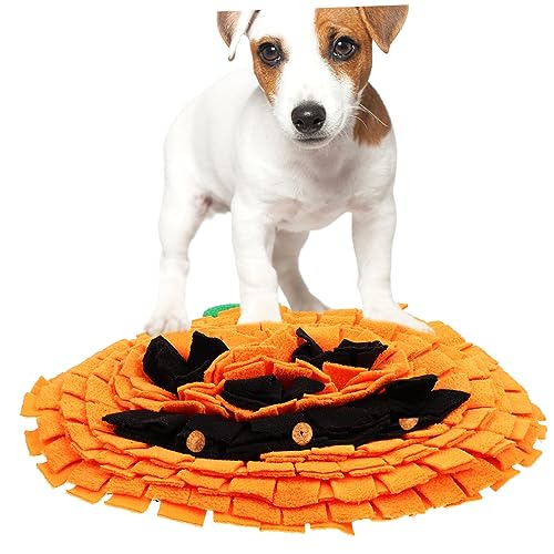 Wakauto Pumpkin Snuffle Mat for Dogs Sniffing Feeding Mat Polar Fleece Design Promotes Healthy Behavior Easy to Clean Suitable for All Breeds