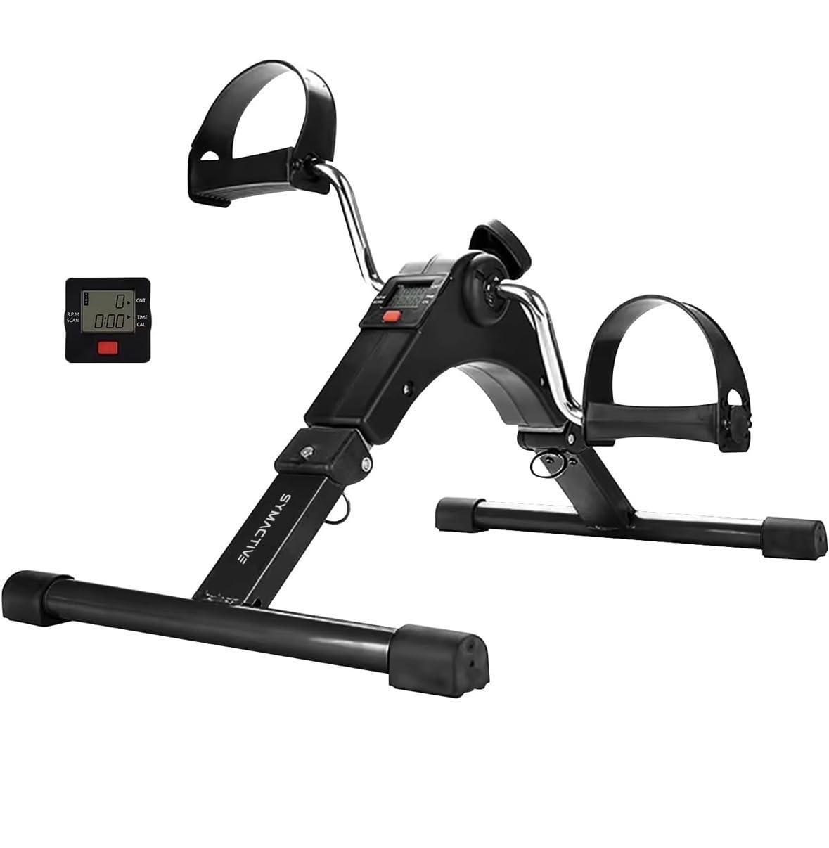 ToyoWorld Mini Cycle Pedal Exerciser with Digital Display, Adjustable Resistance, Fixing Strap, for Legs, Arms and Physiotherapy, Black-image-41