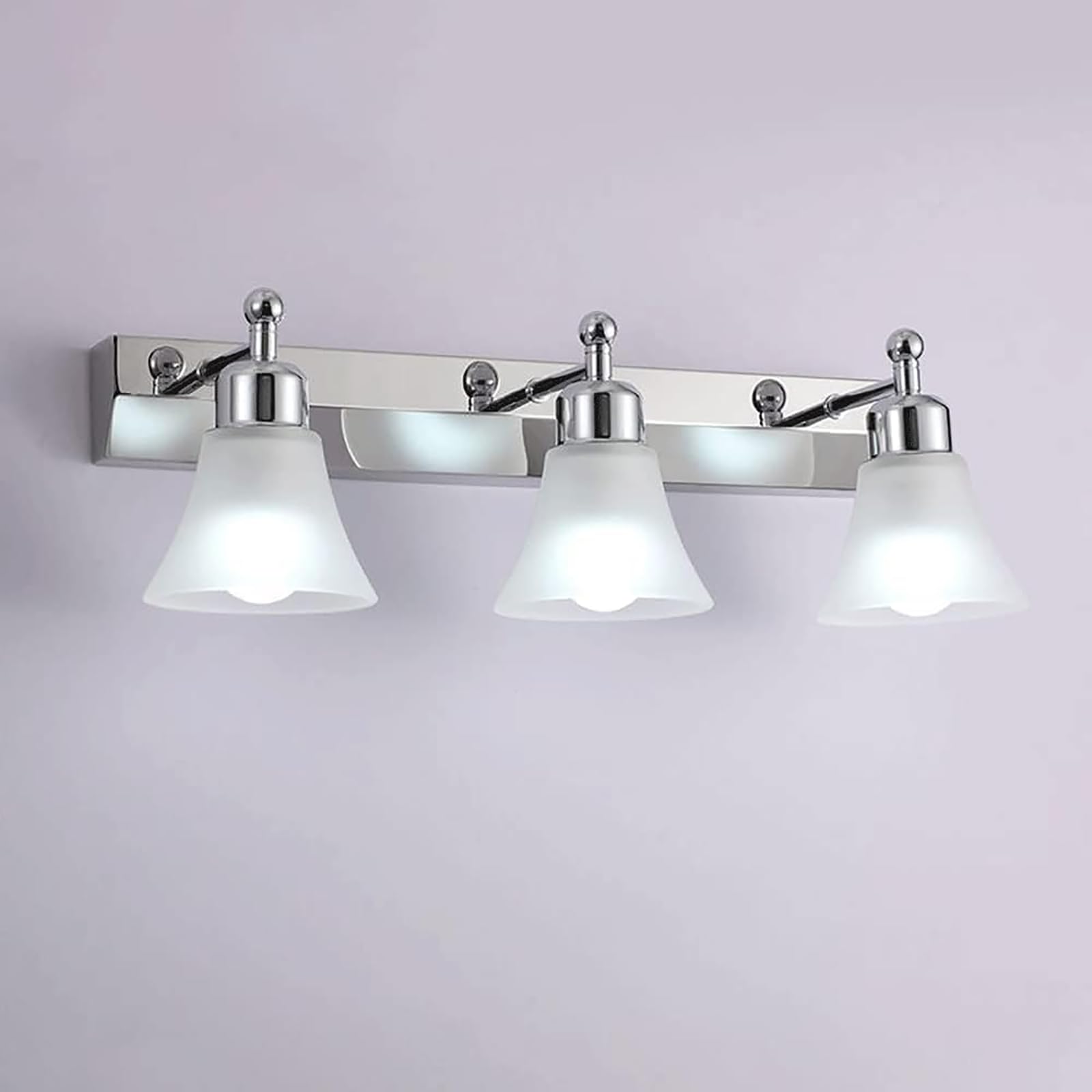 FZQSXAZU Vinta Industrial Silver Wall Lamp Rotatable Modern Bathroom Mirror Light Frosted s e Ideal for Kitchen & Hallway Lighting