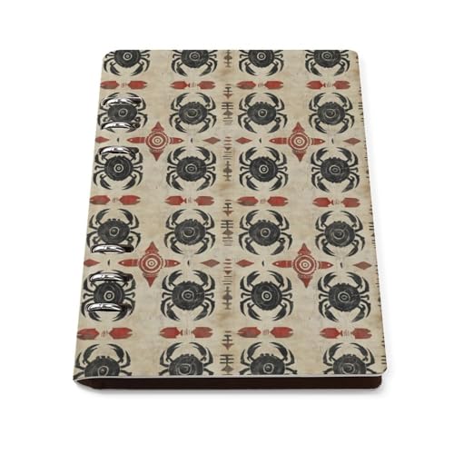 Carnet ligné A5 crabe rétro rechargeable de 90 pages pour l'école et le bureau