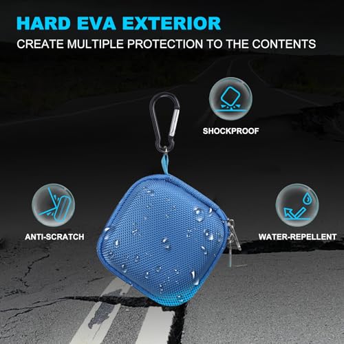 Image of Lacdo Hard Drive Carrying Case for Crucial X10 / Crucial X9 Pro / X9 / X10 Pro SSD 1TB 2TB 4TB 6TB 8TB Portable External Solid State Drive, Hard EVA Shockproof Water Repellent Storage Travel Bag, Blue