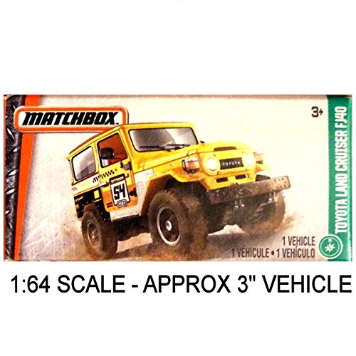 Matchbox Power Grabs 1:64 Scale (approx 3”) Toyota Land Cruiser FJ40 Yellow Orange