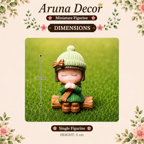 Image of Miniature Winter Girls Set of 2 - Cute Figurines for Miniature Garden, Dollhouse Decor & Gifting