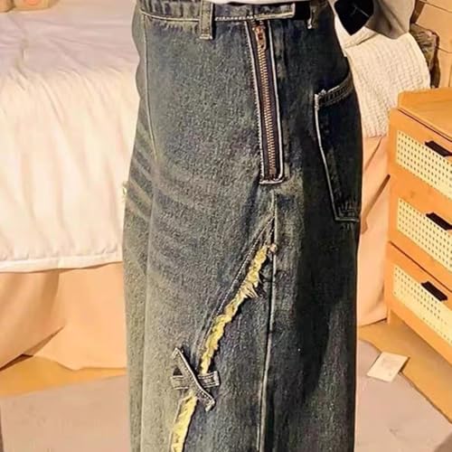 Women's Daily Casual Pants American high Street y2k Commuting Style Butterfly Embroidery Retro Blue Jeans2